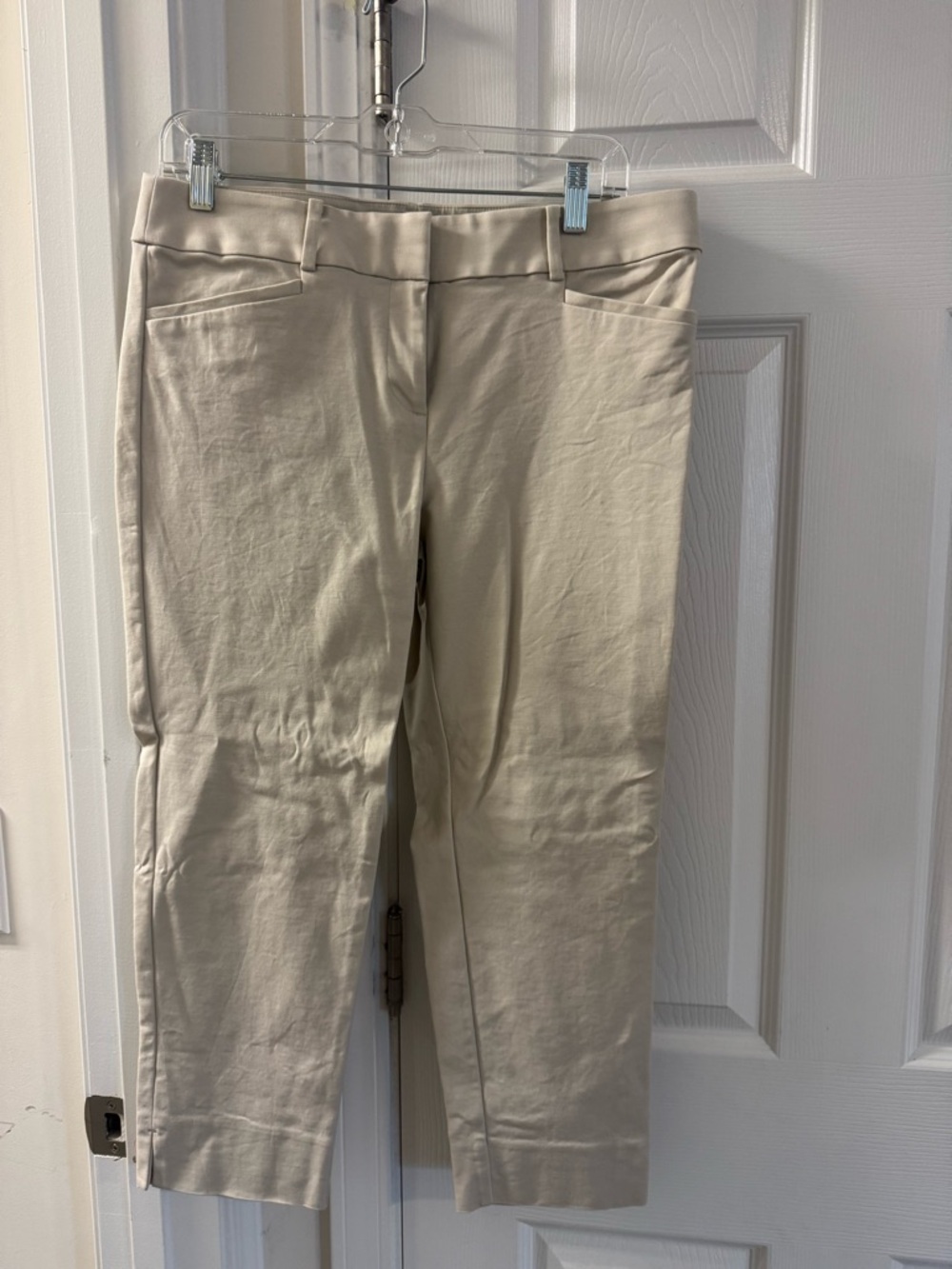 LOFT Beige Cropped Ankle Pants